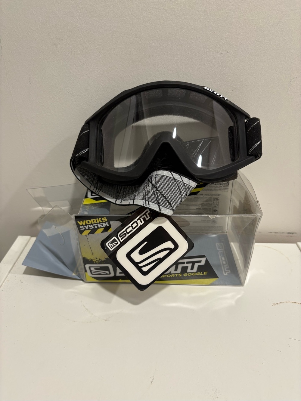 Vintage Scott Motorsports Goggles Recoil Black 2003 New old stock Clear